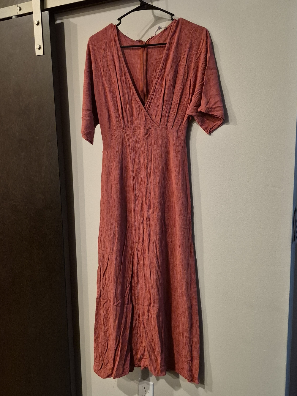 Honey Belle Rust Wrap-Front Midi Dress